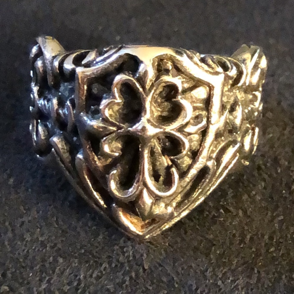 2011 Large Mens Stainless Steel Victorian Cross  Ring NWT